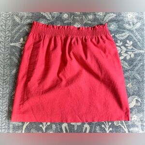 J. Crew Vibrant Red Mini Paper Bag Skirt